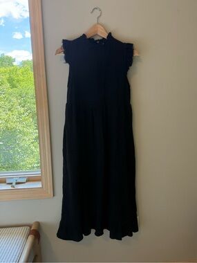 Urban Outfitters Black Maxi Dress with Ruffle Details